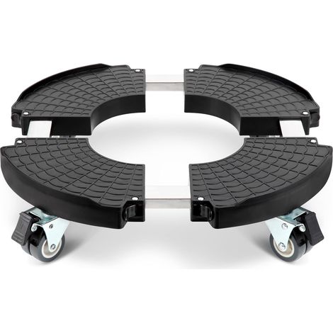 Porte Plante a roulettes Réglable Ø 40-54cm, Plateau Roulant Capacité De 200 KG, Support de Pot de Fleur pour Intérieur à Extérieur, Plante, Pied de Parasol, Poubelle, Noir