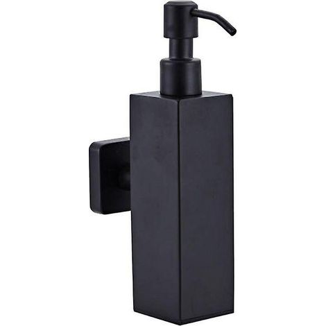 200ml mural douche bouteille pompe en acier inoxydable Shampooing Distributeur Noir (carré mural) (1/5)