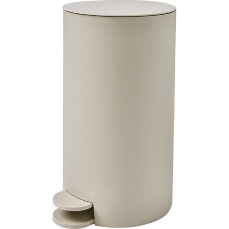 Poubelle de salle de bain à pédale 5L en polypropylène – Dimensions 18,4x18,4x30cm – Couleur beige – Design moderne – Guy Levasseur (1/2)