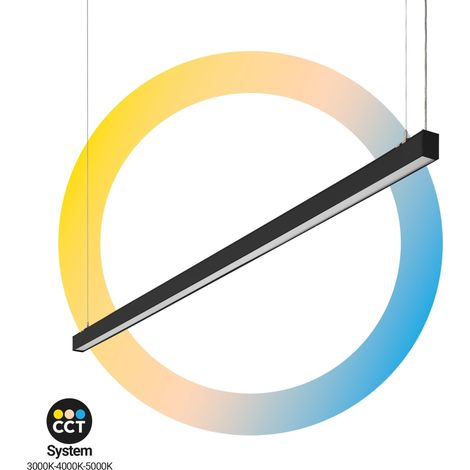 Luminaire linéaire LED CCT de surface / suspendu - 60W - - Noir