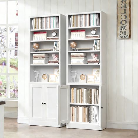 Mueble de almacenamiento metálico de 5 niveles con puerta, blanco, H 180 x L 60 x P 23,6 cm DESVIAE (1/5)