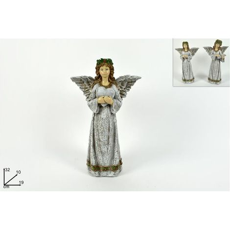 Decorazione Casa Angelo con Corona Agrifoglio 32 cm