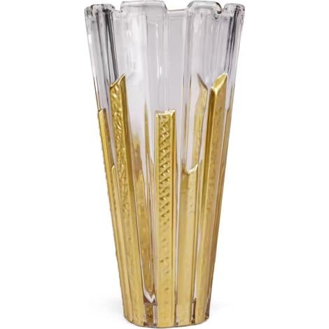 Large Hand Painted Glass Vase 30cm Tall Home Decor Centerpiece Wedding Anniversary (1/5)