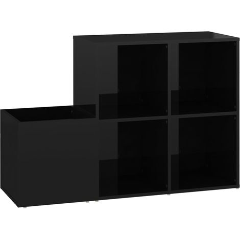 Maison Exclusive - Zapatero de recibidor contrachapado negro bril