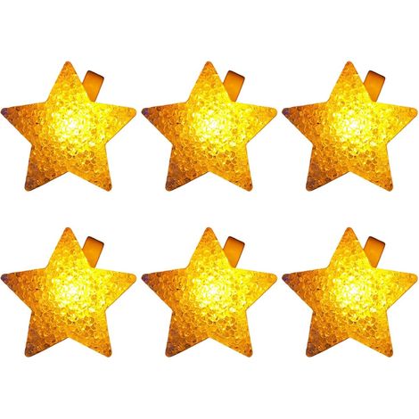 6 braccialetti LED luminosi, braccialetti LED per feste, braccialetti a forma di stella, braccialetti a forma di stella decorati per feste - Giallo