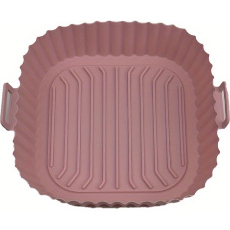 Lot de 5 Tapis en Silicone pour Friteuse à Air, Résistant à la Chaleur, Tapis Cuisson Four et Gril, Rose Alimentaire (1/5)