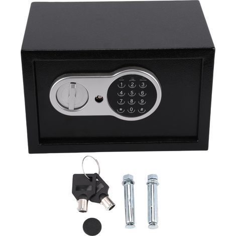 Coffre-fort pour la maison avec clés, mot de passe, serrure de clavier, antivol - Mini armoire de sécurité pour argent, bijoux, passeport (1/5)