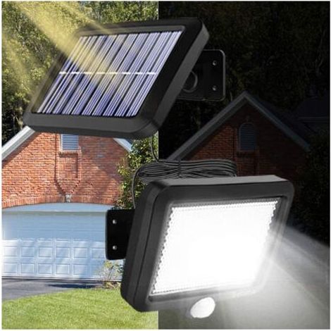 Projecteur LED extérieur avec panneau solaire, détecteur de mouvement et capteur crépusculaire (1/5)