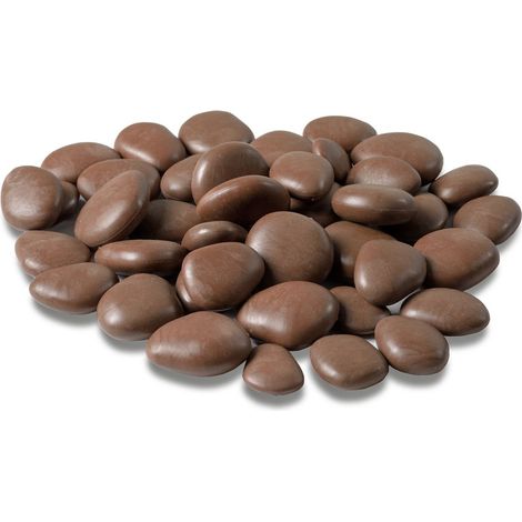 Dekorative Kieselsteine aus recyceltem Kunststoff «re-pebbles», anti-verschleiß, für Außen- und Innenbereich -Choco / Pot Pack