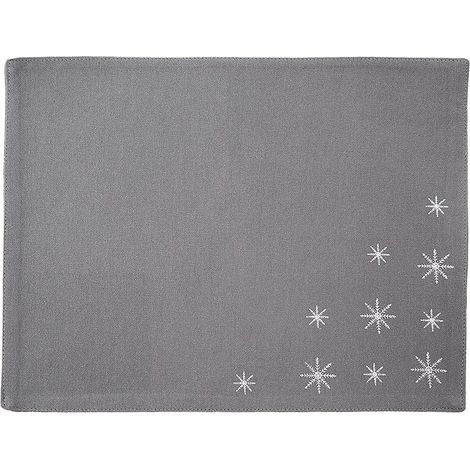 Tovaglietta in cotone, motivo petali grigi natalizi, 33,5x26 cm (1/5)