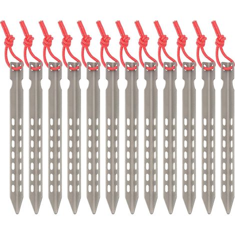 Set mit 6/8/12 ultraleichten Heringen aus Titanlegierung, 16,5 cm V-Form, windbeständig, für Outdoor-Camping