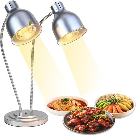 Food Heating Lights – 360° Adjustable Hose – 2 x 250 W Infrared Heat Lamps – Extendable up to 70 cm – for Buffet, Restaurant and Hotel Kitchens (1/5)