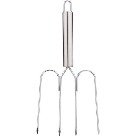 Fourche de Rôtisserie Inox + Panier Gril BBQ - Ensemble Pratique pour Cuisine et Barbecue