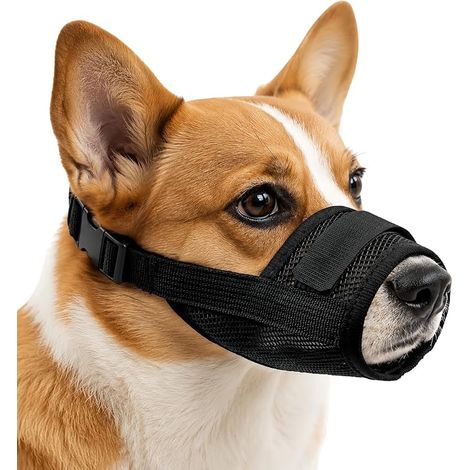 Dog Muzzle Size S Black Nylon Mesh Anti-Bark Muzzle Suitable for 12 to 15 cm Muzzle for Small Dogs (1/5)