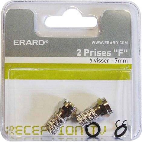 Kit di 2 prese F da 7 mm a vite - Metallo - Erard