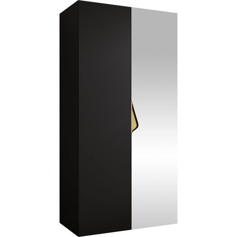 Armoire Hartford 623, Noir, 202x100x52cm, Portes d'armoire: Avec des charnières, Nombre d'étagères: 0 (1/5)