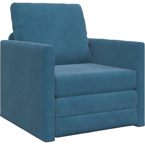 Canapé-lit,Canapé convertible Bleu 74 x 77 x 81 cm Velours CFW88335 (1/5)