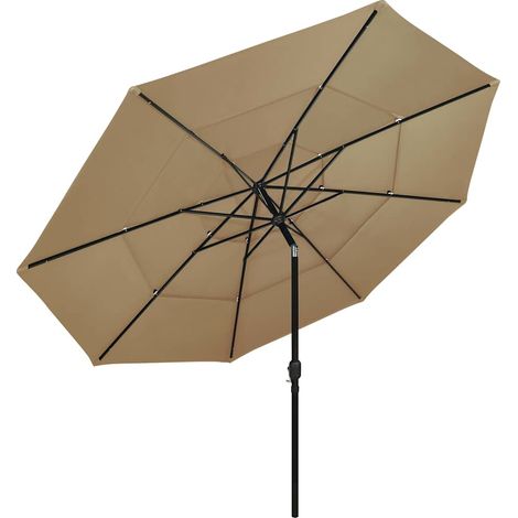 Maison Exclusive - Sonnenschirm mit Aluminium-Mast 3-lagig Taupe (1/5)