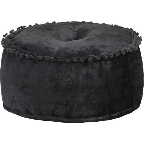 Pouf rond Pouf de Salon Tabouret Bas Velours 40 x 20 cm Anthracite 84310 (1/4)
