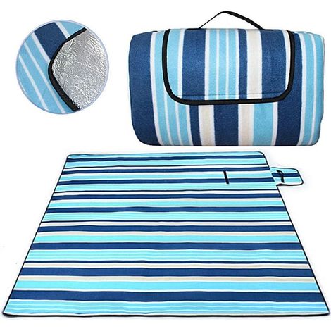 Couverture Tapis de Pique-Nique, Étanche, Pliable, pour Camping, Plage, Jardin, avec Poignée, Couverture pour Pique-Nique avec Envers imperméable 200 x 200 cm