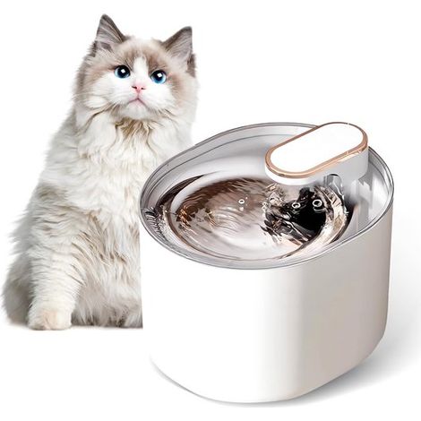 Fontaine à eau automatique pour chat - 3 L - Veilleuse LED - Pompe silencieuse 30 dB - Filtration en 3 étapes - Filtre à charbon actif inclus (1/5)