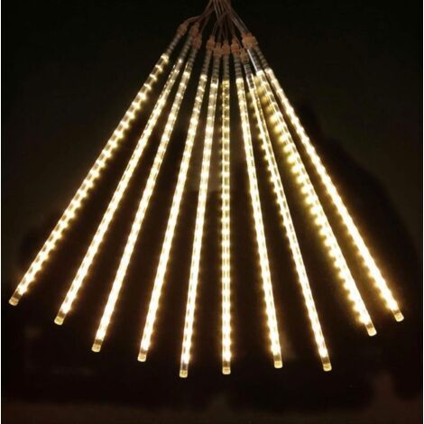 Lumières décoratives, lumières de pluie de météores, lumières de pluie étanches adaptées à la décoration de salle de jardin de mariage en intérieur et en extérieur (couleur : jaune, taille : 30 cm - 1 (1/5)