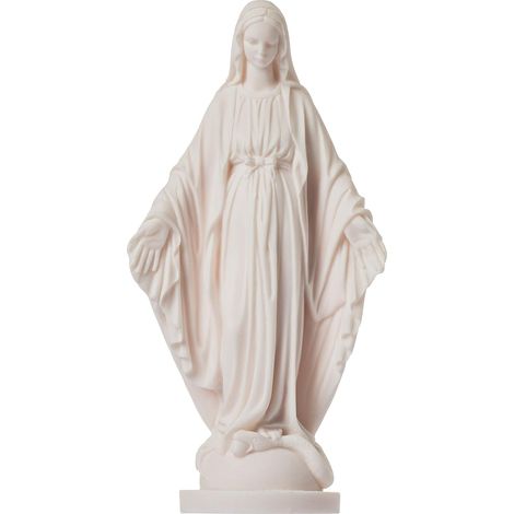 Statue Vierge Marie Madonna Albâtre 22.9 cm Blanc/Cassé, Décoration Religieuse, Idéal Cadeau, Sculpture Religieuse, Art Sacré