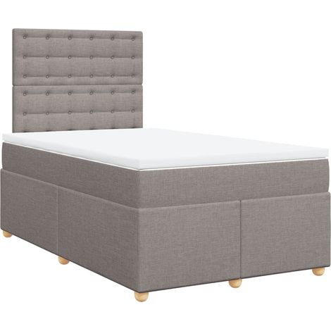 Maison Exclusive - Sommier à lattes de lit avec matelas taupe 120x190 cm tissu (1/5)