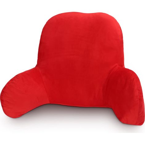 Reading Pillow 58x40x25cm Backrest Support Pillow Lumbar Cushion Sofa Back Support Chair Bed Car Office Rest Bench Pillow Soft(Red)