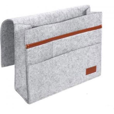 Sac de rangement de chevet en feutre avec poches, organiseur à suspendre pour bureau, canapé-lit, téléphone, magazines, tablette, télécommandes (1/5)