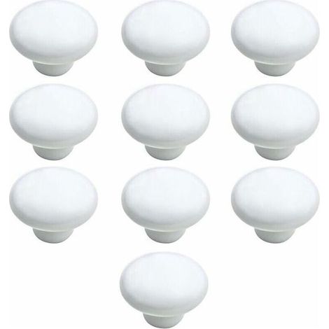 Online Store - Bouton Porte 10 PCS 33mm Céramique Poignée Porte de Cuisine Armoire à Tiroirs Porte Boutons Blanc (1/5)