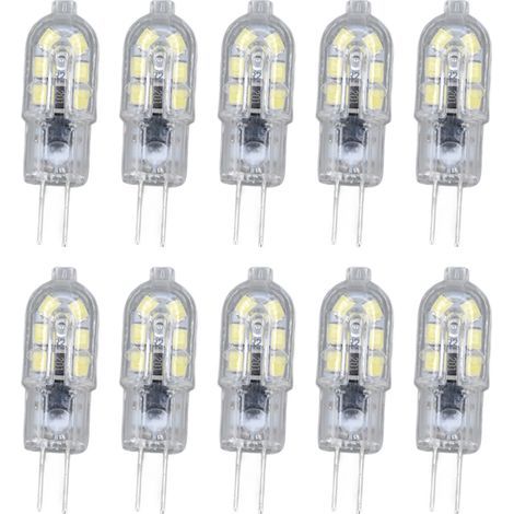 G4 2835 Clear LED Bulb, 10 Pack, Plug-in Lamp, AC220V, for RV Cabinet, Landscape, 6500K White (1/5)