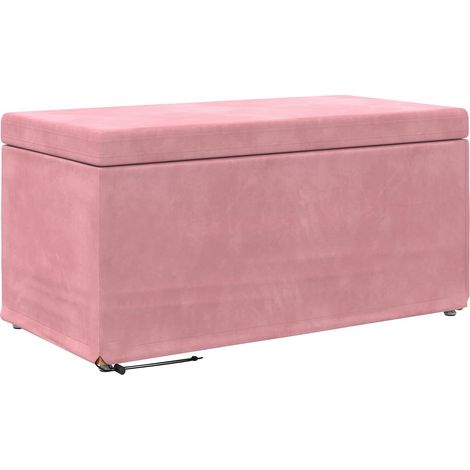 Pouf Rosa 81 x 41 x 40 cm Velluto e Legno Ingegnerizzato vidaXL