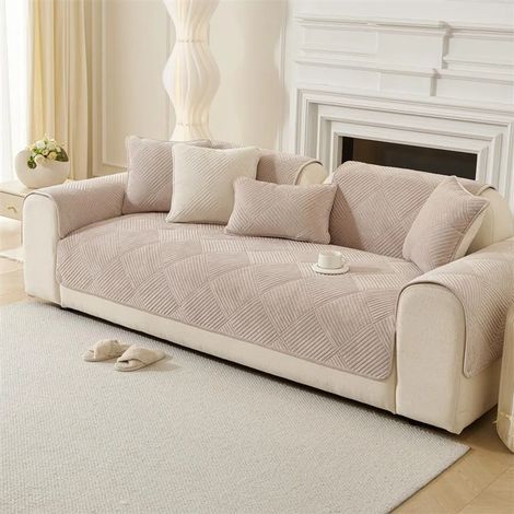 Housse de canapé épaisse antidérapante, housse de canapé 90x180cm, 3 places, canapé épais, housse de canapé antidérapante, protection de meubles, tapis de canapé kaki. (1/5)
