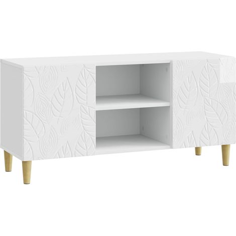 TV Cabinet 102 x 34.5 x 50 cm High Gloss White Engineered Wood vidaXL