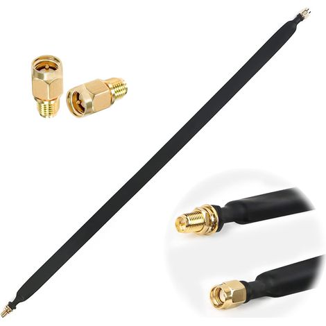 Cable de extensión RP-SMA macho a RP-SMA hembra para antena WiFi de ventana. Cable coaxial RP-SMA para antena de minería de helio en puntos calientes (cable de extensión RP-SMA macho a RP-SMA hembra). (1/5)