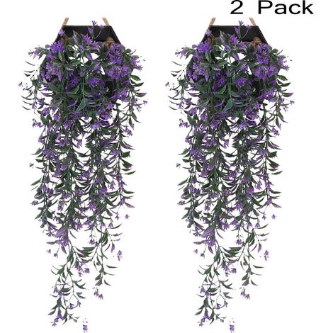 2 pièces de lierre artificiel  Plante de lierre artificielle  Goutte de lierre  Feuille de lierre artificielle  Décorations de mariage glycine artificielle  Décorations de garden-party - Violet -
