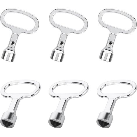 Lot de 4 clés triangulaires, 10 mm, clés triangulaires 3 pans, clés triangulaires pour bornes, clés universelles, clés d'armoires électriques, clés de robinet (4) (1/5)