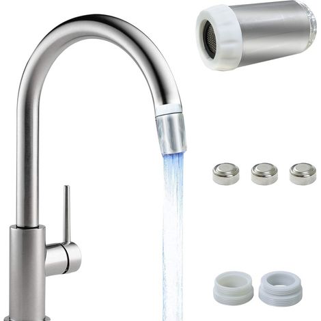 Filtro para grifo de agua cromoterapia flujo de color universal con luz LED (1/5)