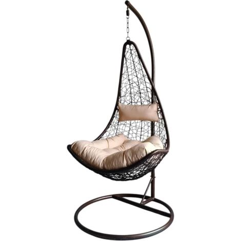 poltrona sospesa da esterno eurogarden "mezzaluna" marrone 95x195 cm
