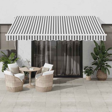 Toldo retráctil automático gris antracita y blanco 400x300 cm vidaXL (1/5)