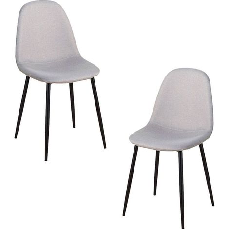 Packs Sillas Comedor - Pack 2 Sillas Black Teok Tela - Gris claro (1/3)