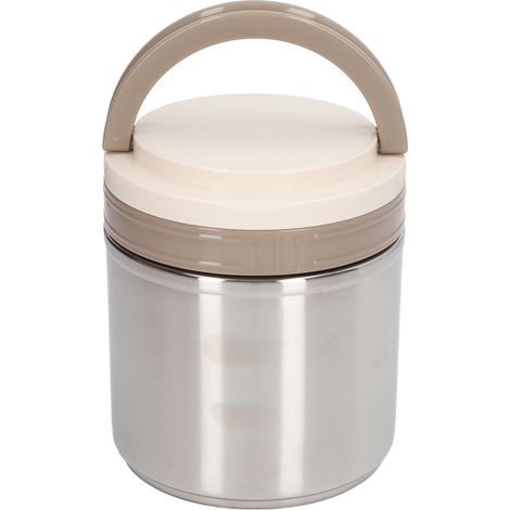 Boîte alimentaire isotherme en acier inoxydable 304, forme ronde, style japonais, 1,2 L, couleur naturelle, idéale pour les déjeuners au bureau. (1/5)