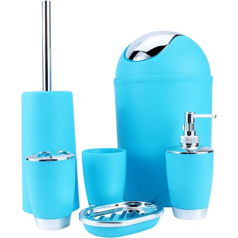 Badezimmer-Accessoire-Set, Seifenspender, Zahnbürstenhalter, Becher, 6-teilig