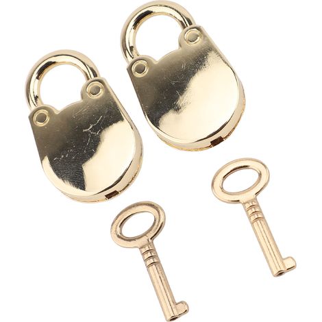 Mini-Vorhängeschlösser mit Schlüsseln, Zinklegierung, niedliche Bärenform, zum Aufhängen, für Schmuckkästchen, Schränke, Handtaschen, hellgolden (1/5)