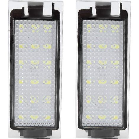 Lntyq Lampe de licence, 2 pièces lampe de plaque d'immatriculation LED de voiture adaptée pour/Twingo/Clio/Megane/Lagane (18pcs perles lumineuses LED)