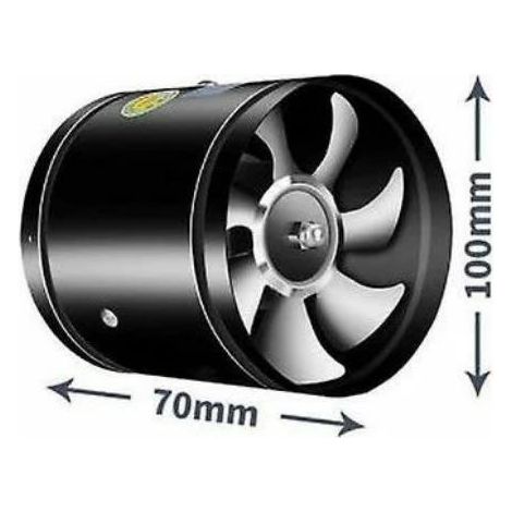 Ventilateur d'extraction rond Cuisine Salle de bain Ventilateur d'extraction de type fenêtre - 4", Noir, 1pc (1/3)
