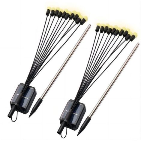 Lampes Lucioles Solaires - Lot de 2 - 8 LEDs - Décoration Paysagère pour Jardin, Allée - Étanches (1/5)