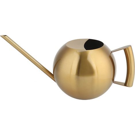 1000 ml en acier inoxydable arrosoir saupoudrer Pot longue bouche jardin fleurs plantes fleur outil or (1/5)