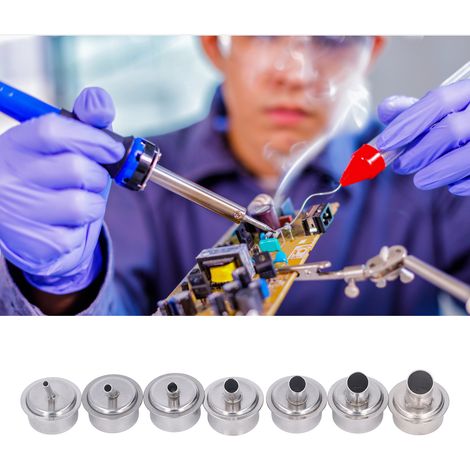 Accessoires pour station de dessoudage à air chaud 861DW : buse dédiée, buse coudée pour microscope, kit de 7 buses pour la réparation de téléphones portables. (1/5)